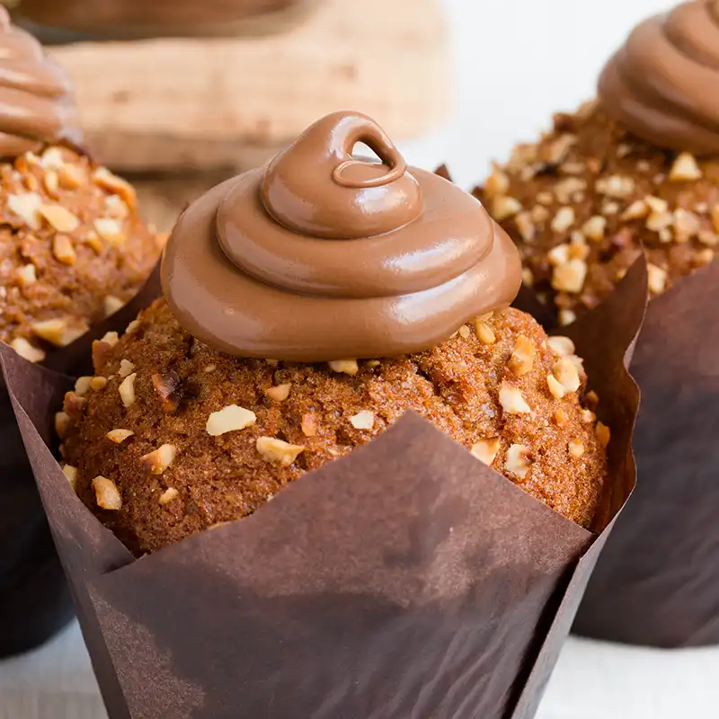muffin con crema alla nocciola come farcitura