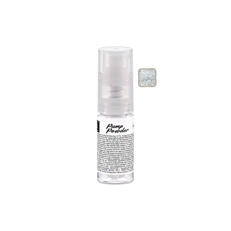 Colorante in polvere perlato spray pump argento, 10 gr