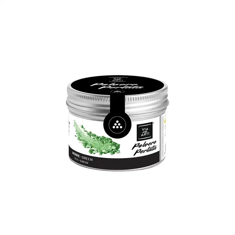 Colorante in polvere perlato verde, 25 gr