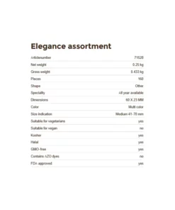 informazioni delle Decorazioni di cioccolato elegance assortement