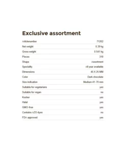 Informazioni delle Decorazioni in cioccato puro Exclusive Assortment