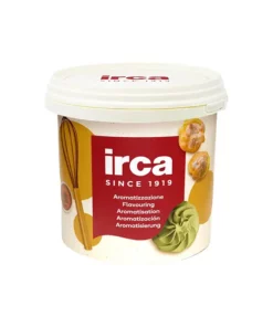 Fusto contenente il Pralinato al cioccolato bianco e caramel fleur de sel con crepes