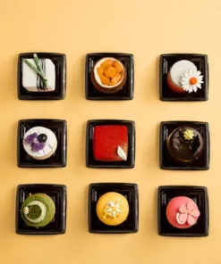 Piattini per monoporzione nero quadrato