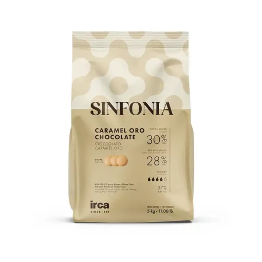 Confezione del cioccolato al caramello dorato professionale