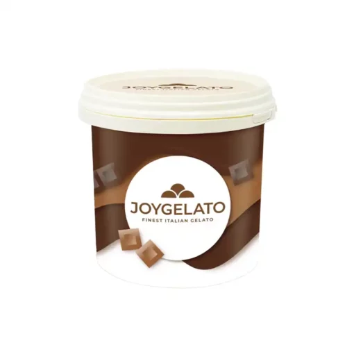 Fusto contenente la copertura al cioccolato al latte per gelato