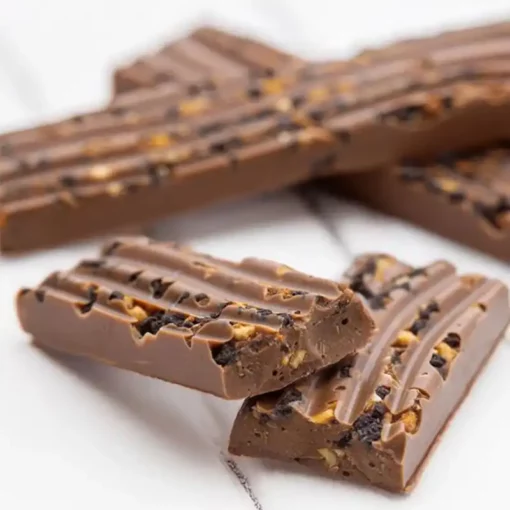 Barette create con il surrogato di cioccolato al caramello
