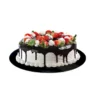Torta appoggiata sul disco nero cromo