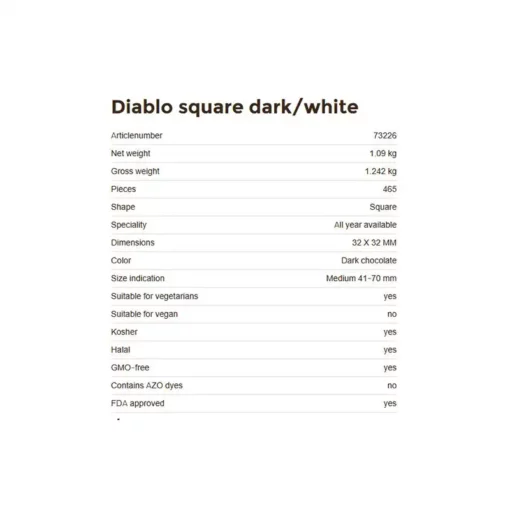 Diablo square dark/white informazioni