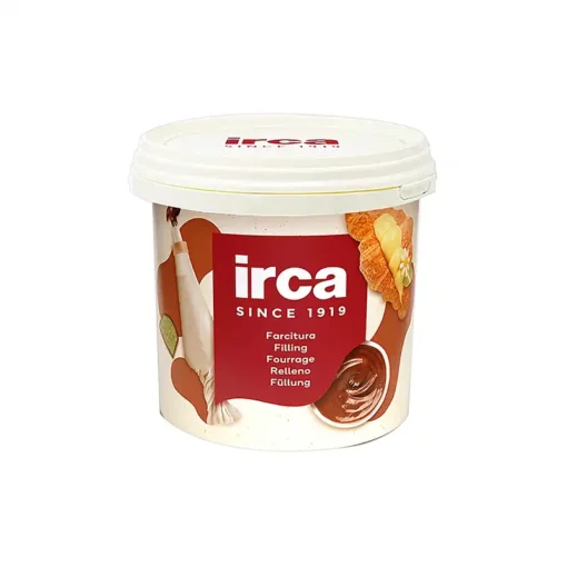 Fusto contenente la crema ai frutti rossi con crunch di fragole e lamponi