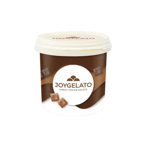 Fusto contenente la copertura al cioccolato fondente per gelato