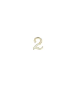 Numero 2 bianco oro per candeline