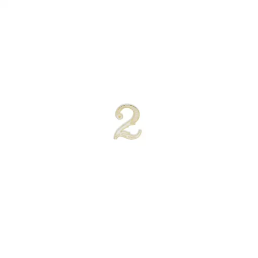 Numero 2 bianco oro per candeline