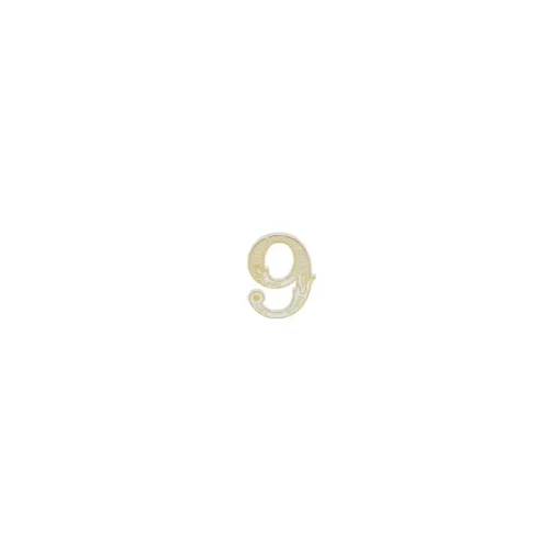 Numero 9 bianco oro per candeline