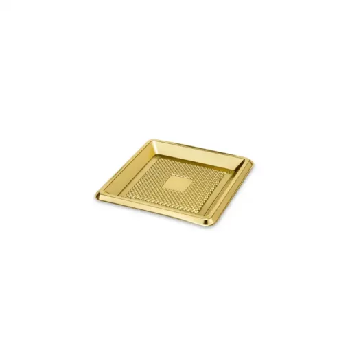 Piattino oro quadrato per monoporzione